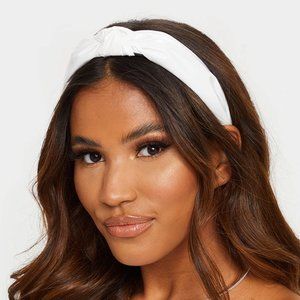 Pretty Little Thing WHITE PU PATENT TWIST HEADBAND NWT